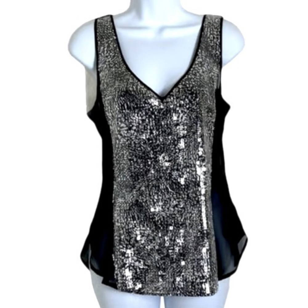 Silver embroidery top by Bebe